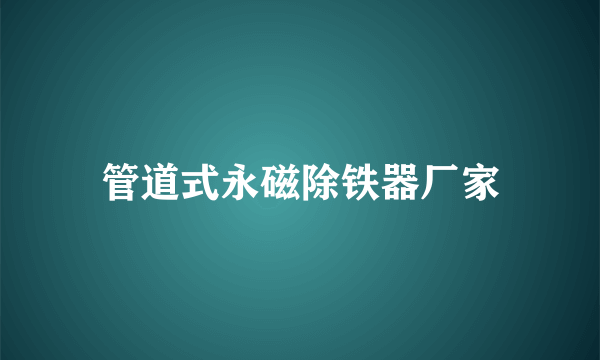 管道式永磁除铁器厂家