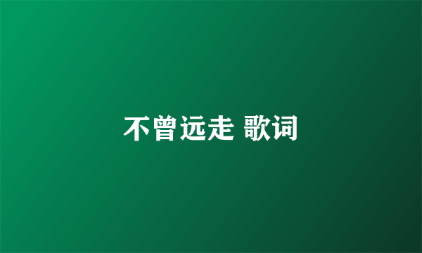 不曾远走 歌词