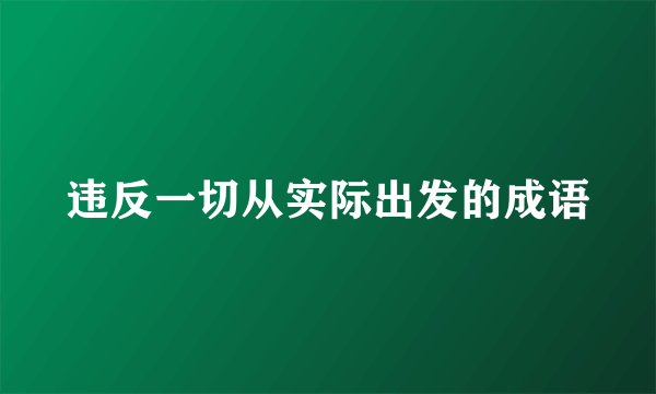 违反一切从实际出发的成语