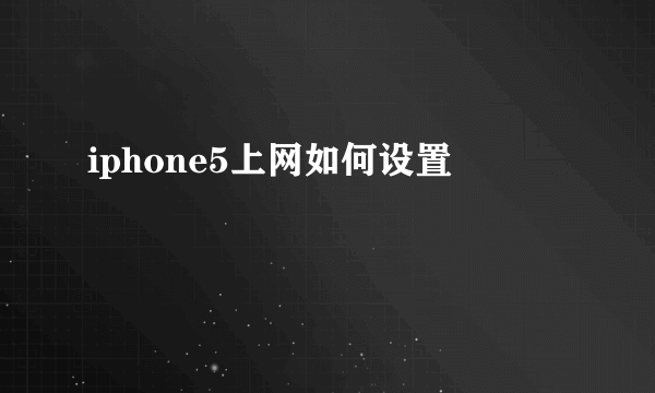 iphone5上网如何设置