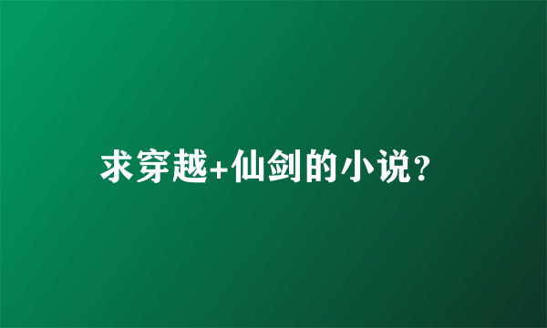 求穿越+仙剑的小说？