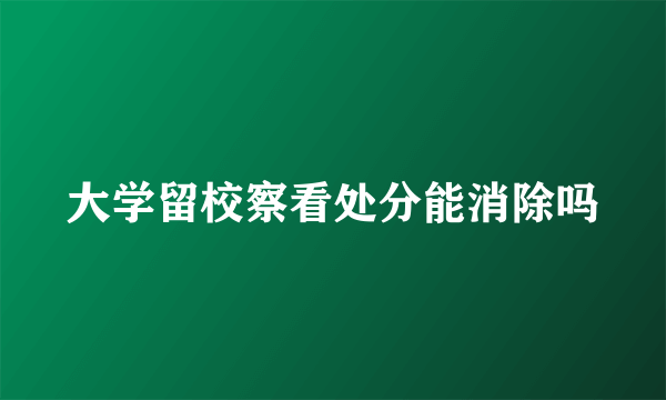 大学留校察看处分能消除吗