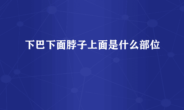 下巴下面脖子上面是什么部位
