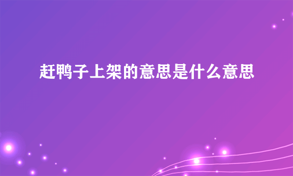 赶鸭子上架的意思是什么意思