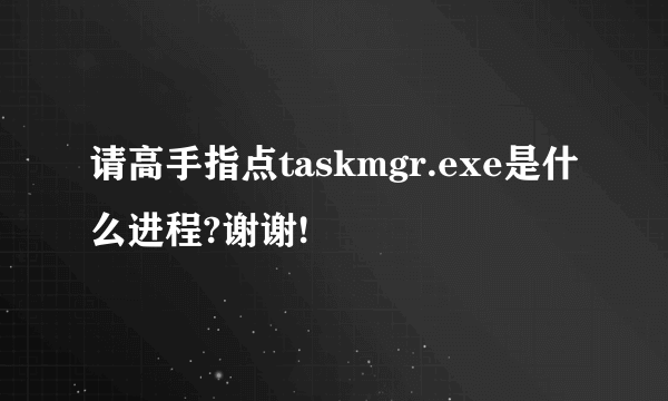 请高手指点taskmgr.exe是什么进程?谢谢!
