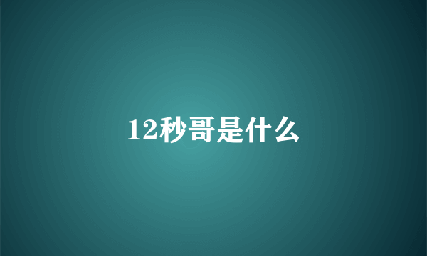 12秒哥是什么