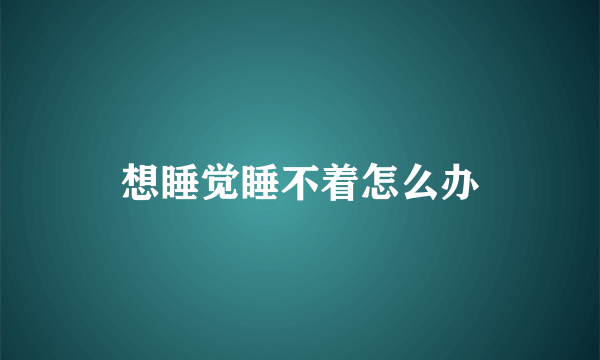 想睡觉睡不着怎么办