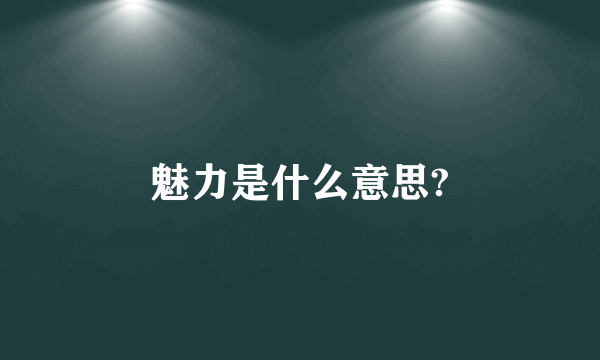 魅力是什么意思?