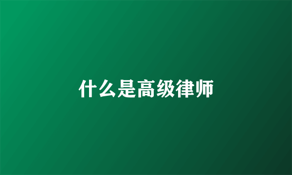 什么是高级律师