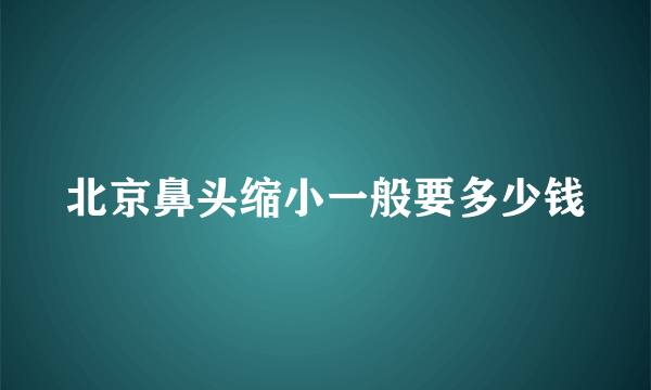 北京鼻头缩小一般要多少钱