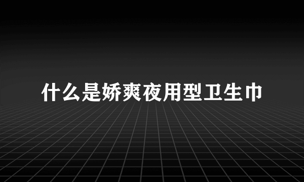 什么是娇爽夜用型卫生巾