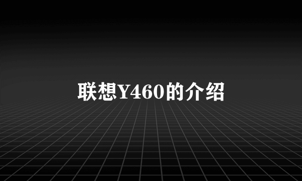 联想Y460的介绍