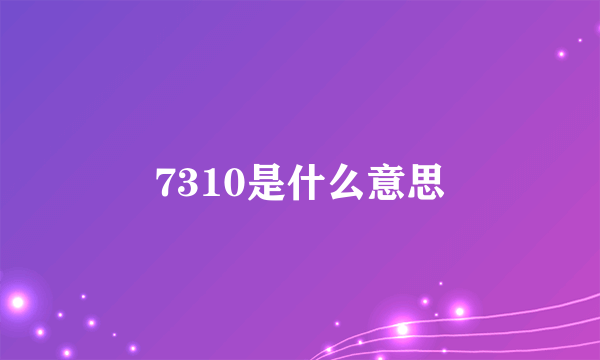 7310是什么意思