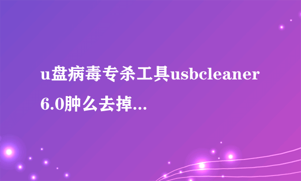 u盘病毒专杀工具usbcleaner6.0肿么去掉U盘写保护