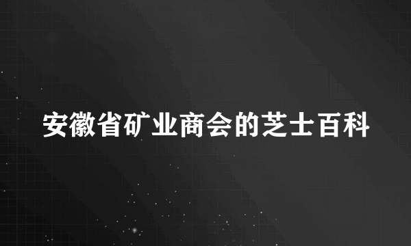 安徽省矿业商会的芝士百科