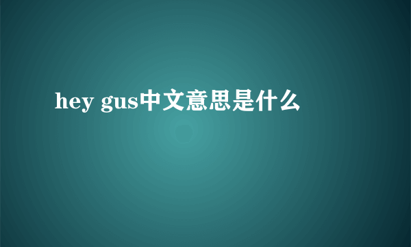hey gus中文意思是什么