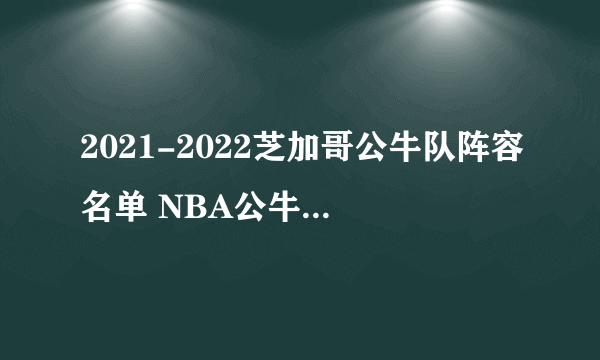 2021-2022芝加哥公牛队阵容名单 NBA公牛队球员名单 公牛队2022阵容