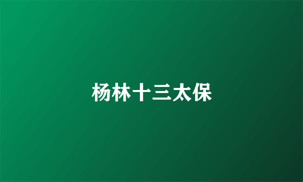 杨林十三太保