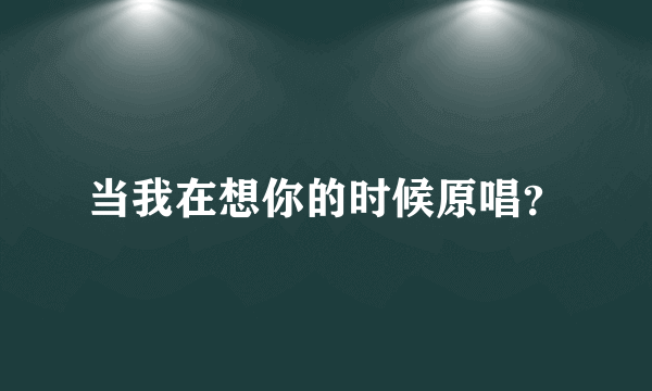 当我在想你的时候原唱？