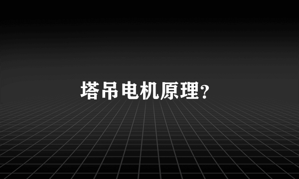塔吊电机原理？