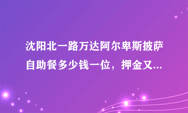 沈阳北一路万达阿尔卑斯披萨自助餐多少钱一位，押金又是多少那！