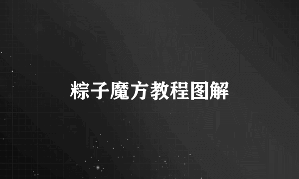 粽子魔方教程图解