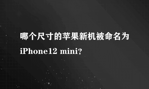 哪个尺寸的苹果新机被命名为iPhone12 mini？