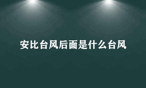 安比台风后面是什么台风