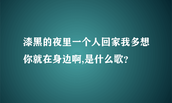 漆黑的夜里一个人回家我多想你就在身边啊,是什么歌？
