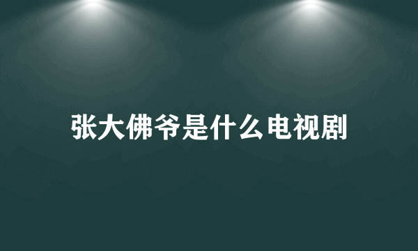 张大佛爷是什么电视剧