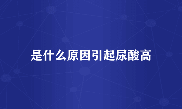 是什么原因引起尿酸高