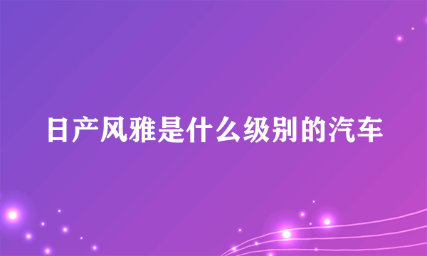 日产风雅是什么级别的汽车