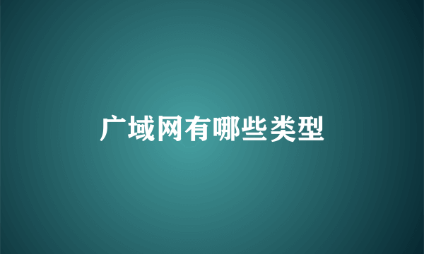 广域网有哪些类型