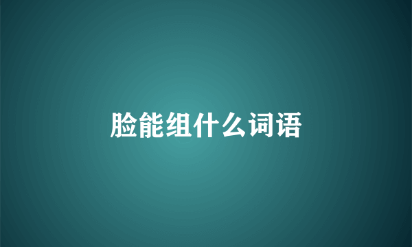脸能组什么词语