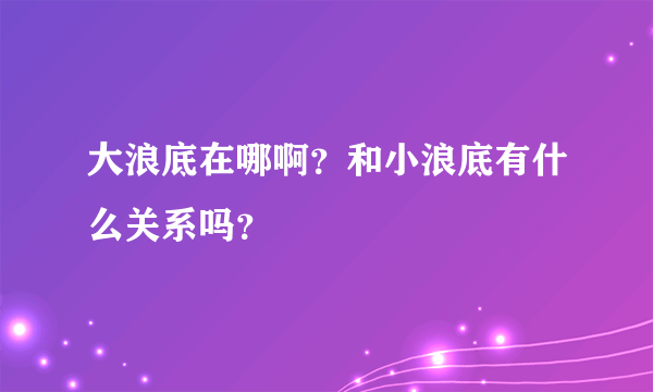 大浪底在哪啊？和小浪底有什么关系吗？