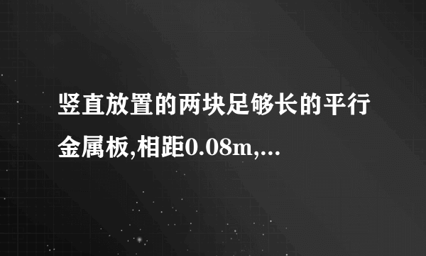 竖直放置的两块足够长的平行金属板,相距0.08m,两板间的电压是2400V,在两板间的电场中用丝线悬挂着质量是5×10-3kg的带电小球,平衡后,丝线跟竖直方向成30°角,若将丝线剪断　　（1）说明小球在电场中作什么运动　　（2）计算小球带电量　　（3）设小球原来离带负电的板0.06m,问经过多少时间小球碰到金属板?