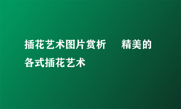 插花艺术图片赏析     精美的各式插花艺术