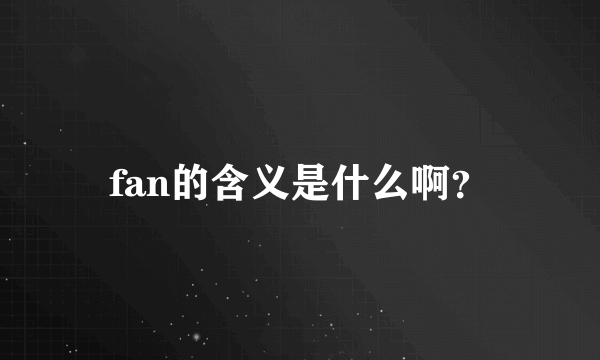 fan的含义是什么啊？