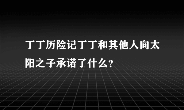 丁丁历险记丁丁和其他人向太阳之子承诺了什么？