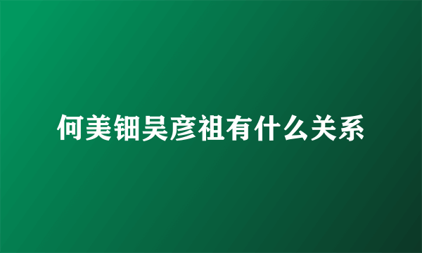 何美钿吴彦祖有什么关系