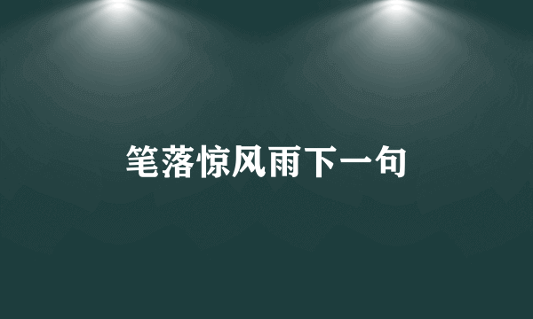 笔落惊风雨下一句