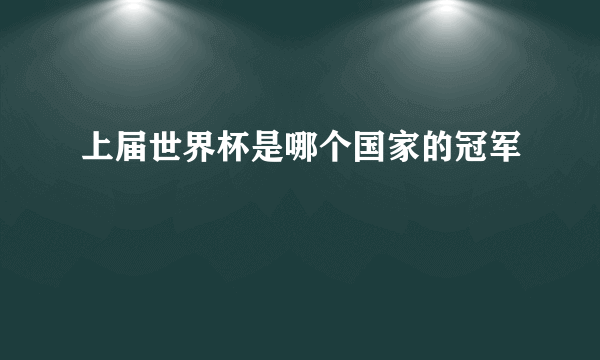 上届世界杯是哪个国家的冠军