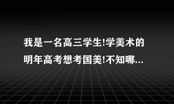 我是一名高三学生!学美术的明年高考想考国美!不知哪有好的画室是针对国美!急啊