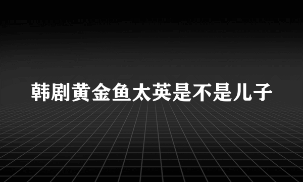 韩剧黄金鱼太英是不是儿子