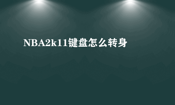 NBA2k11键盘怎么转身