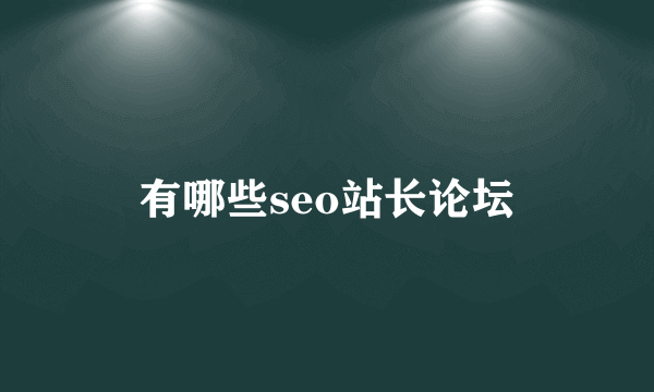 有哪些seo站长论坛