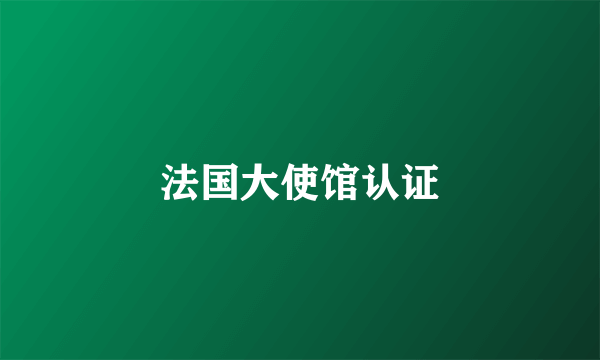 法国大使馆认证