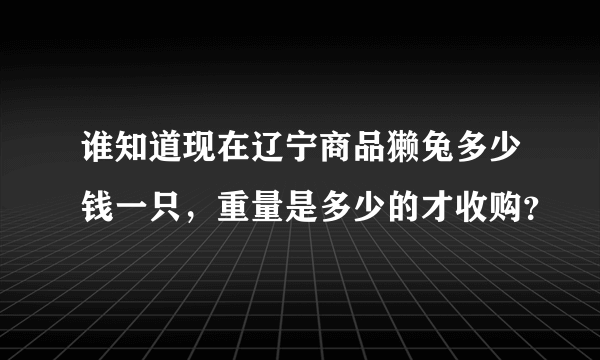 谁知道现在辽宁商品獭兔多少钱一只，重量是多少的才收购？