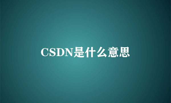 CSDN是什么意思