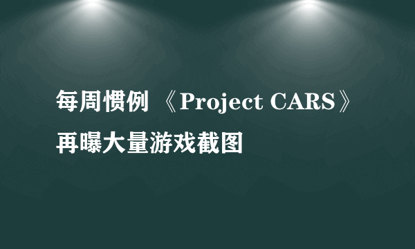 每周惯例 《Project CARS》再曝大量游戏截图